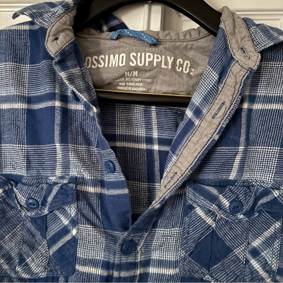 Mossimo Supply Co. Navy Plaid Shirt - Picture 2 of 3